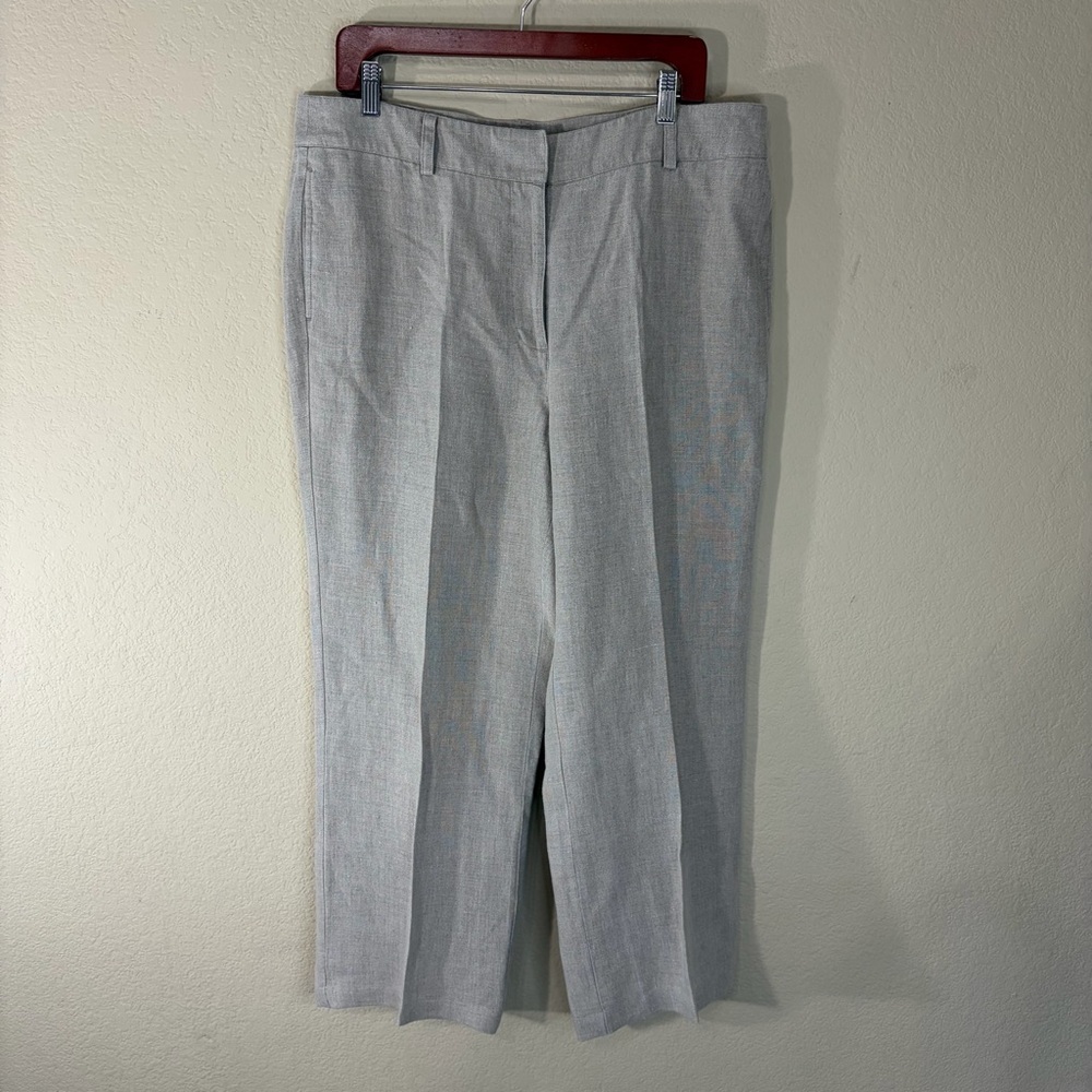 Orvis Baird Mcnutt Irish Linen Trouser Pants Women's Size 16 Cream Casual Preppy